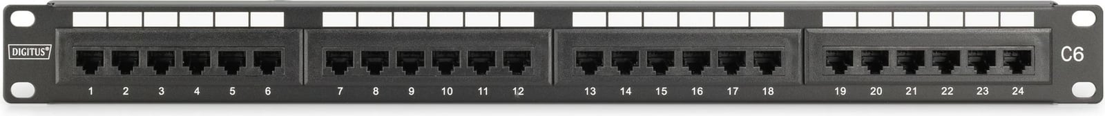 Patchpanel Digitus 24-port Cat6, 1U, i zi