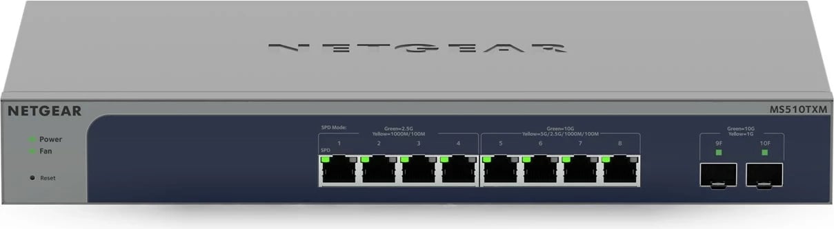 Switch NETGEAR 8-Port Multi-Gigabit/10G Ethernet Smart Managed Pro me 2 Porta SFP+, Gri