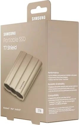 SSD i jashtëm Samsung T7 Shield 1TB, USB 3.2, Bezhë