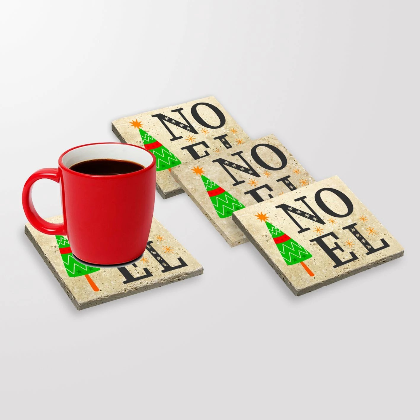 Nënstikana prej guri natyral, shumëngjyrëshe, set prej 4 copash, Hermia, TBA122381