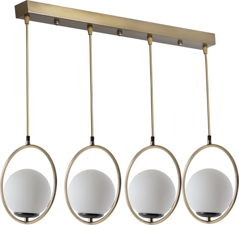 Llambë tavani Opviq, Ring 4-sh, xham i bardhë, bakër, sarkit