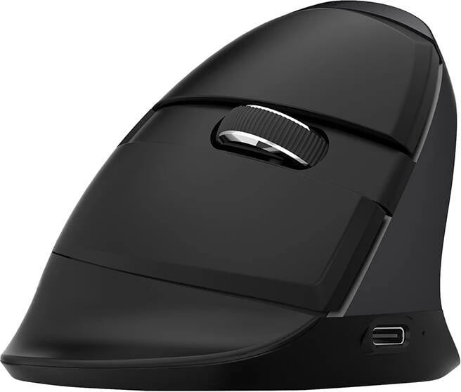 Maus vertikal Delux M618 Mini Jet black, wireless, 4000 DPI, RGB, i zi