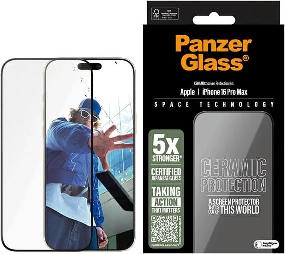 Mbrojtës ekrani qeramik PanzerGlass për iPhone 16 Pro Max 6.9" Ultra-Wide Fit