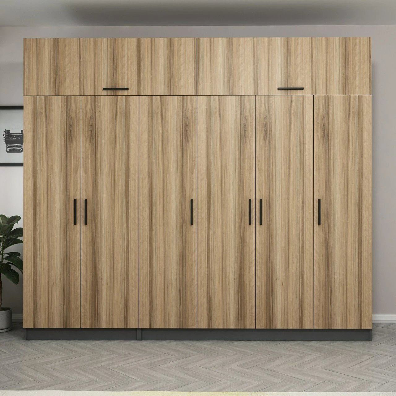 Dollap i madh për dhomë gjumi, ngjyrë dore, Skye Decor, 5202