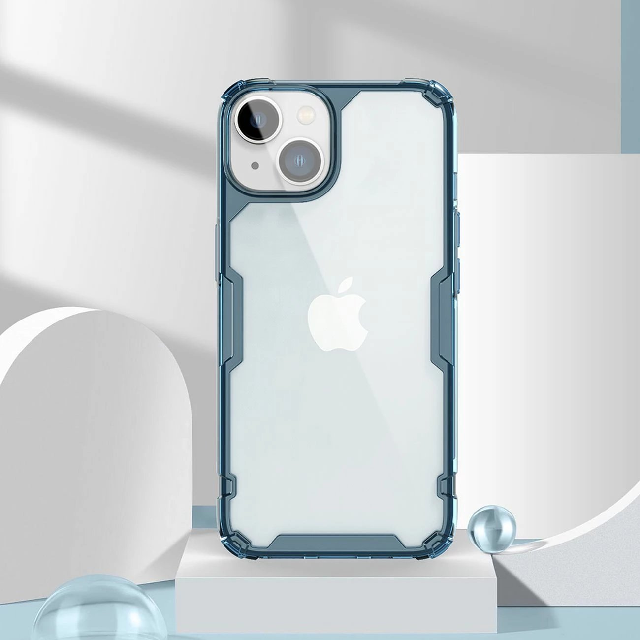Mbështjellës Nillkin Nature Pro për iPhone 14, transparent/blu