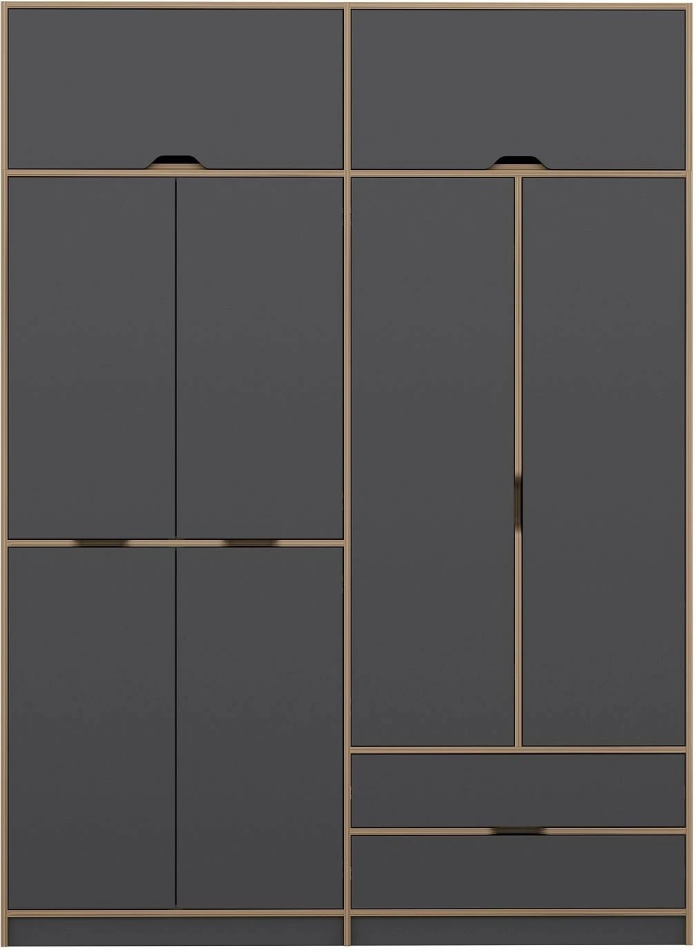 Dollap Skye Decor, Elina, anthracite & dore, 185x253x52cm