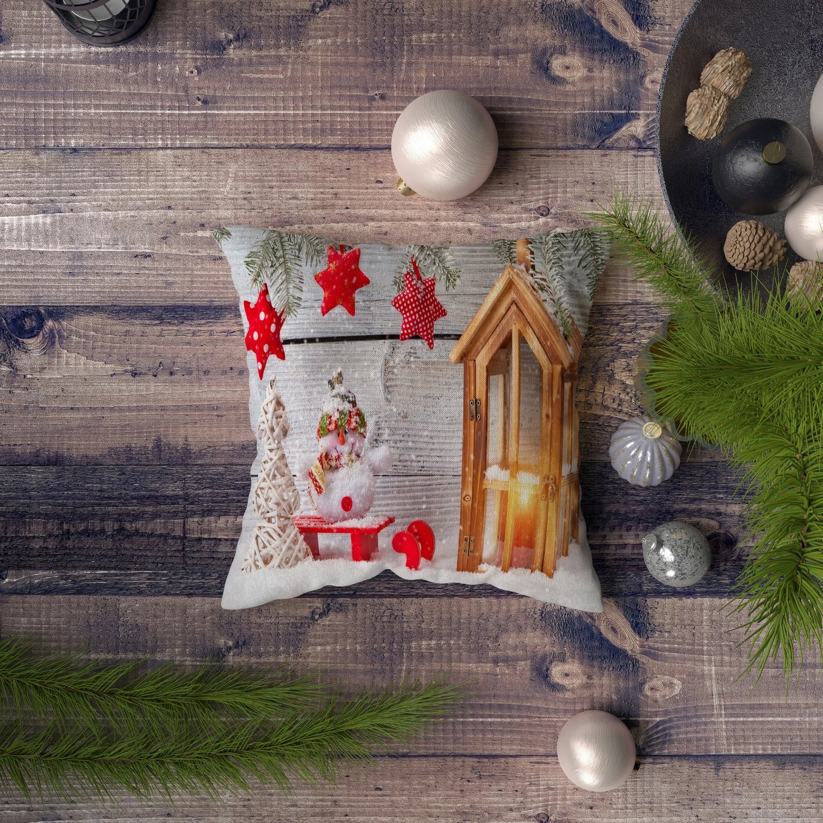 Jastëk dekorativ Aberto Design, NYXMAS087, shumëngjyrësh, 43x43cm