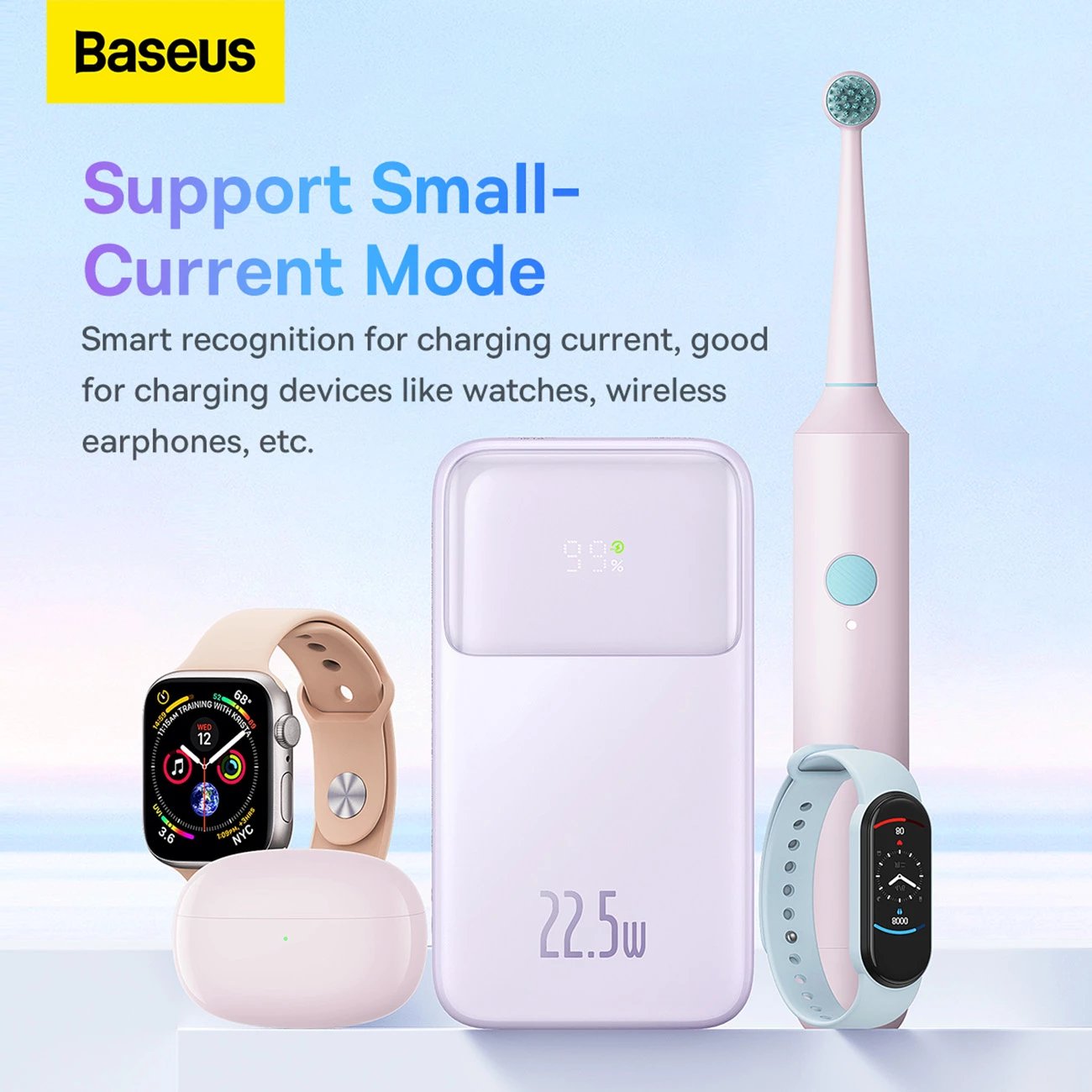 Powerbank Baseus Comet Series PPMD020005, 10000mAh, 22.5W, me ekran, vjollcë + kabllo USB-A/USB-C