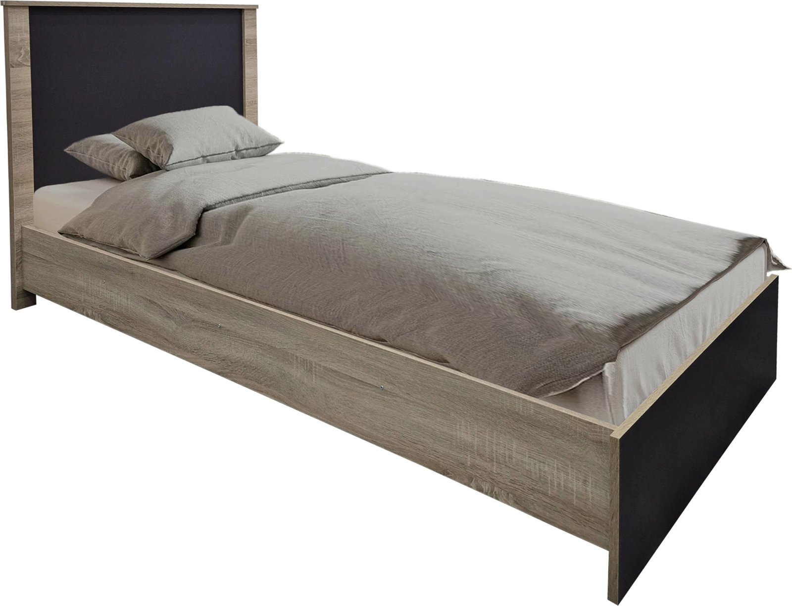 Set dhome gjumi Athos, sonoma-antracit, krevat 90x190cm, set 3 pjesësh