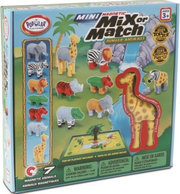 Set lodrash magnetike Malblo Mini Jungle Animals, 7 kafshë, shumëngjyrëshe