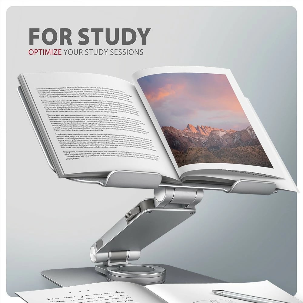 Mbajtës laptopi AXAGON STND-LR, alumini, rrotullues 360°, i rregullueshëm, Silver