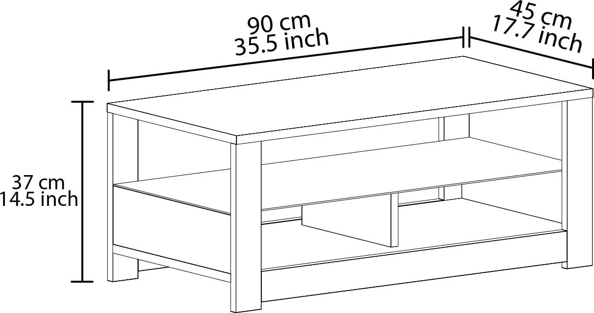 Tavolinë për kafe, ngjyrë lisi, Skye Decor, Aydos