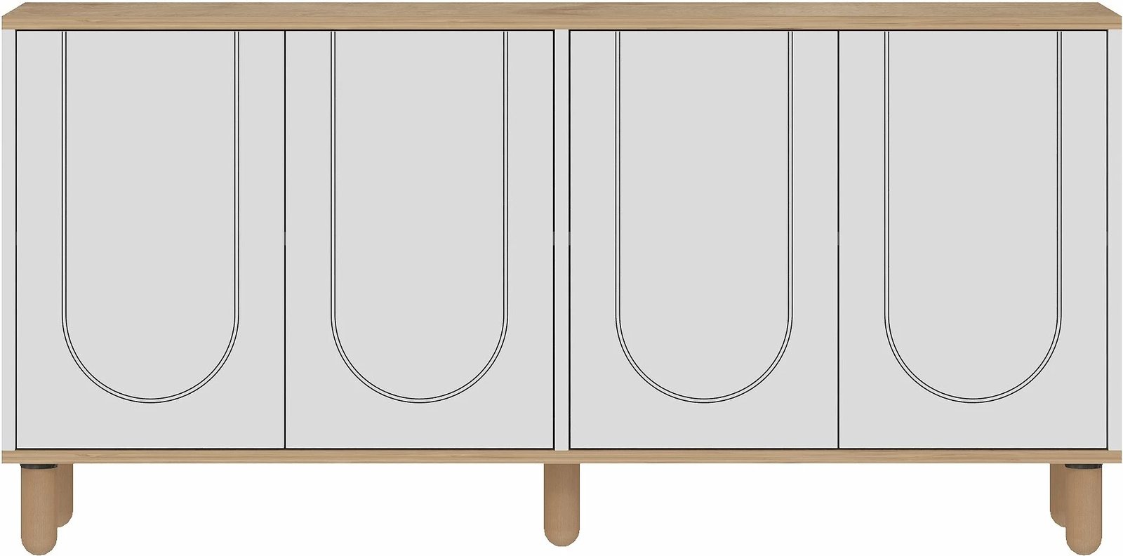Konsolë Skye Decor, Elaris, ngjyrë lis safir, e bardhë