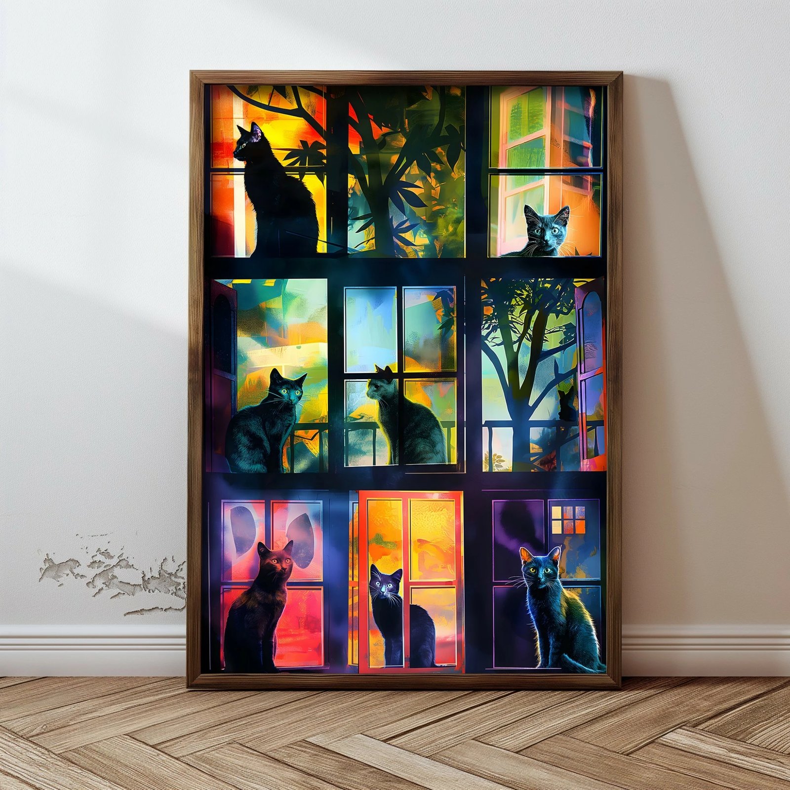 Pikturë dekorative me kornizë MDF, shumëngjyrëshe, GE026-L