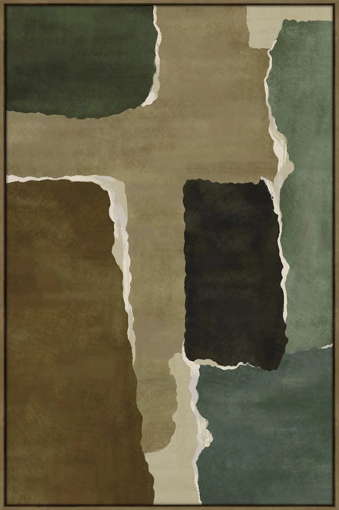 Pikturë dekorative CROSS LINE me kornizë, kanavacë, ngjyrë kafe, shumëngjyrëshe, dru natyral, 120x80x4cm