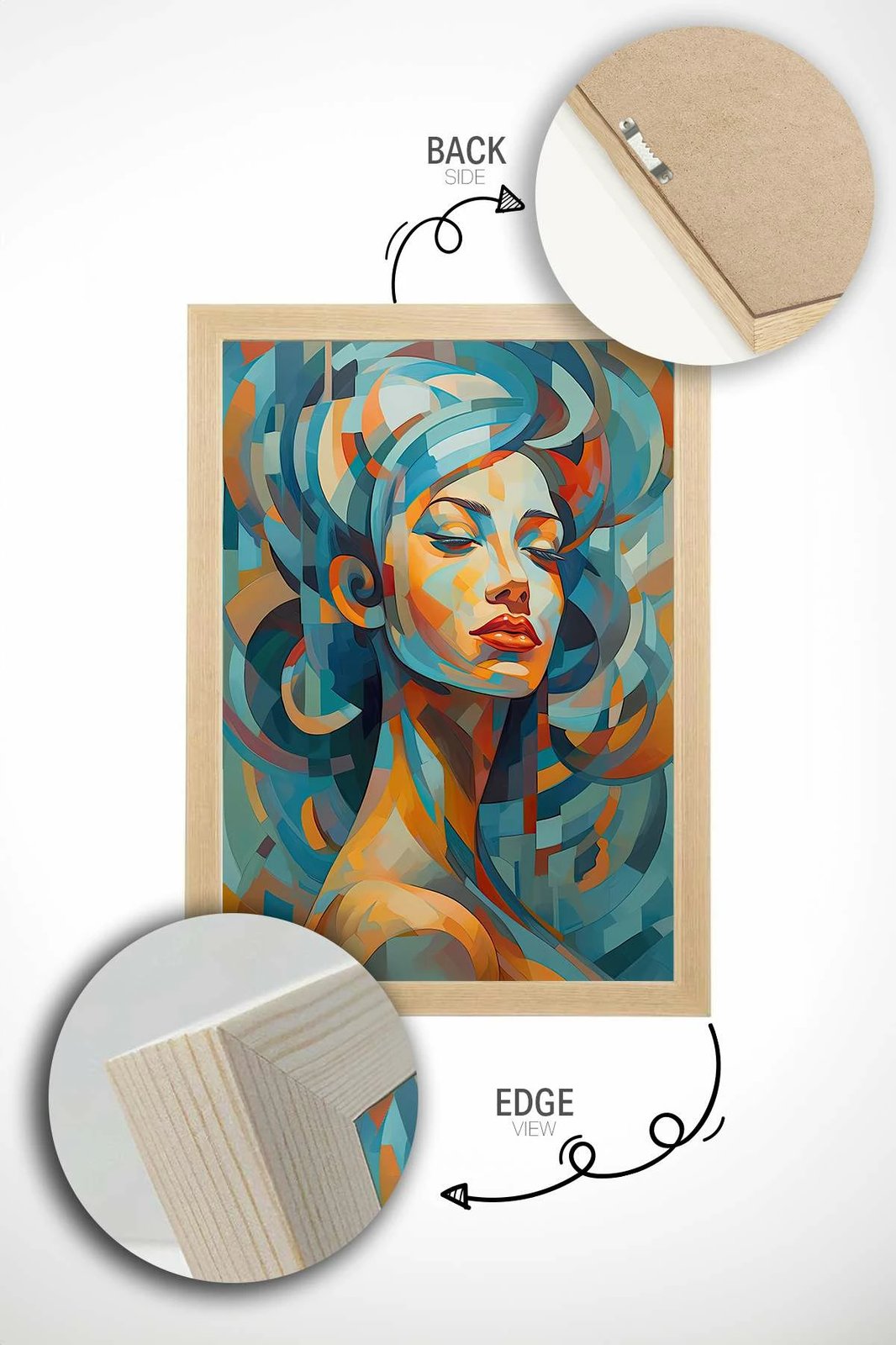 Pikturë dekorative me kornizë, shumëngjyrëshe, Wallity, Mscartmdl18