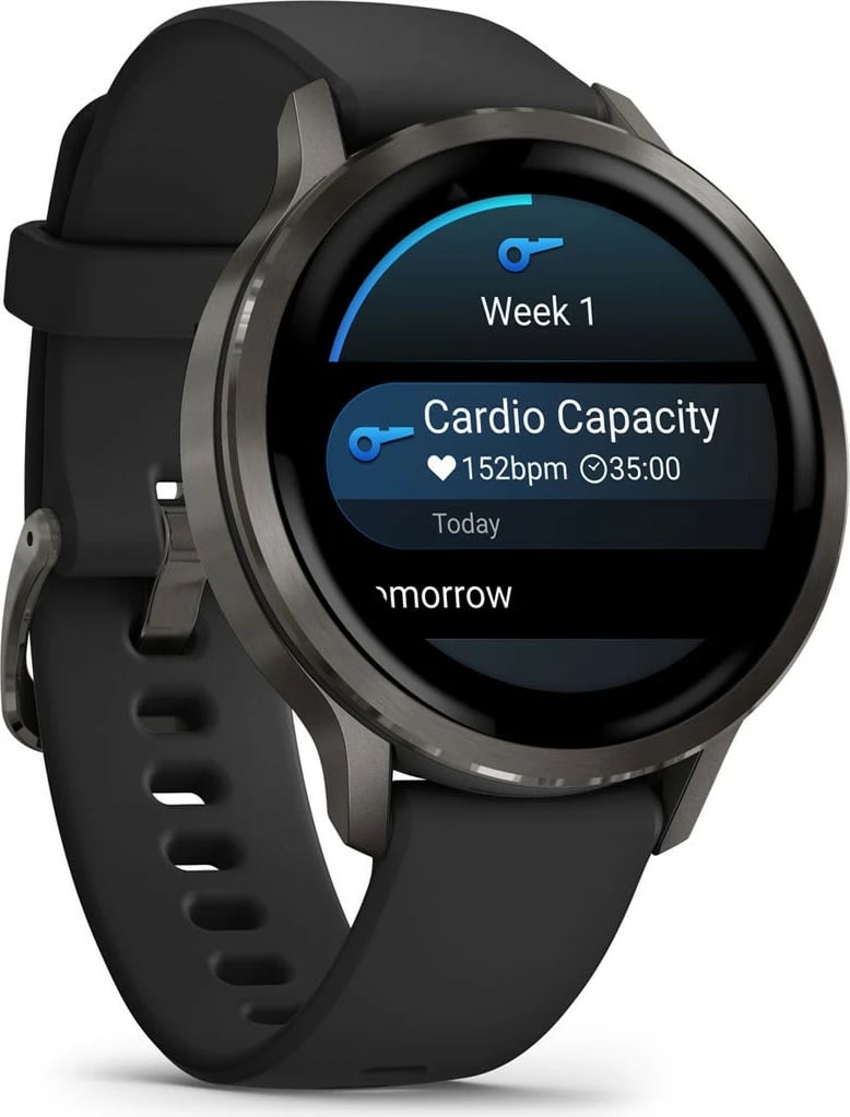 Smartwatch Garmin Venu 4 41mm, rrip silikoni, e zezë/shifer