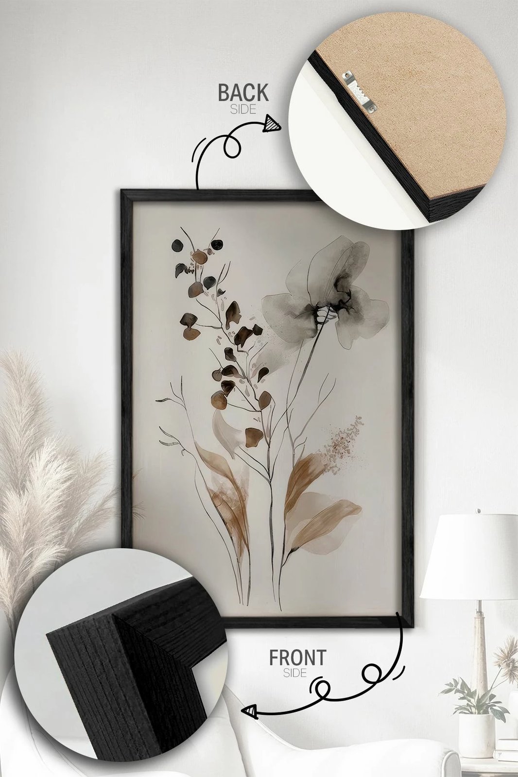 Pikturë dekorative me kornizë (2 copë), Wallity, Ersy2Lımodel16-Sıyah