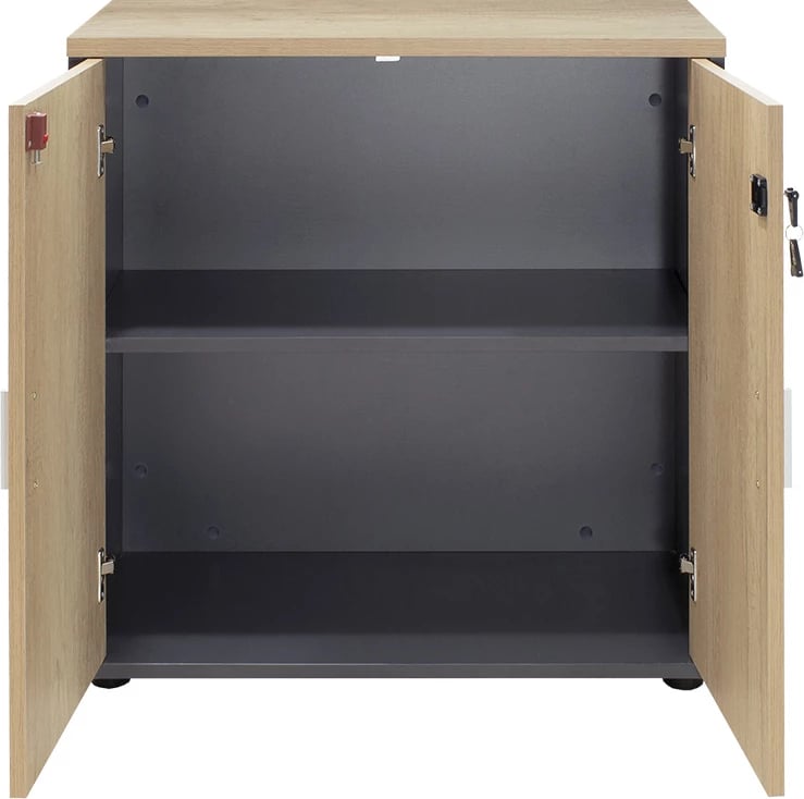 Raft librash Lotus, ngjyrë lisi - gri e errët, 80x40x80cm