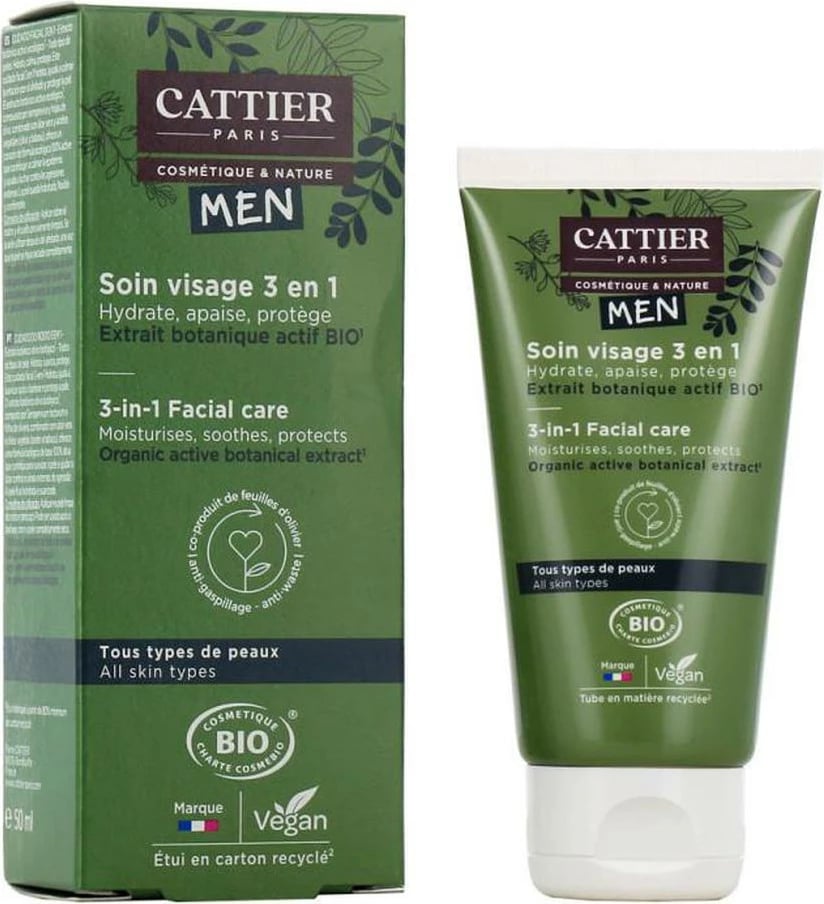 Krem fytyre 3-në-1 Cattier Paris Homme 50ml Krem fytyre 3-në-1 Cattier Paris Homme 50ml