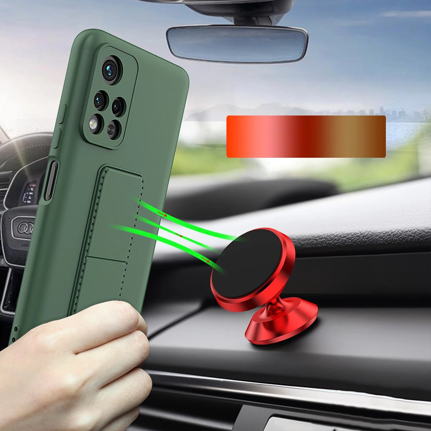 Mbështjellës Wozinsky Kickstand Case për Xiaomi Poco M4 Pro 5G, silikon, rozë
