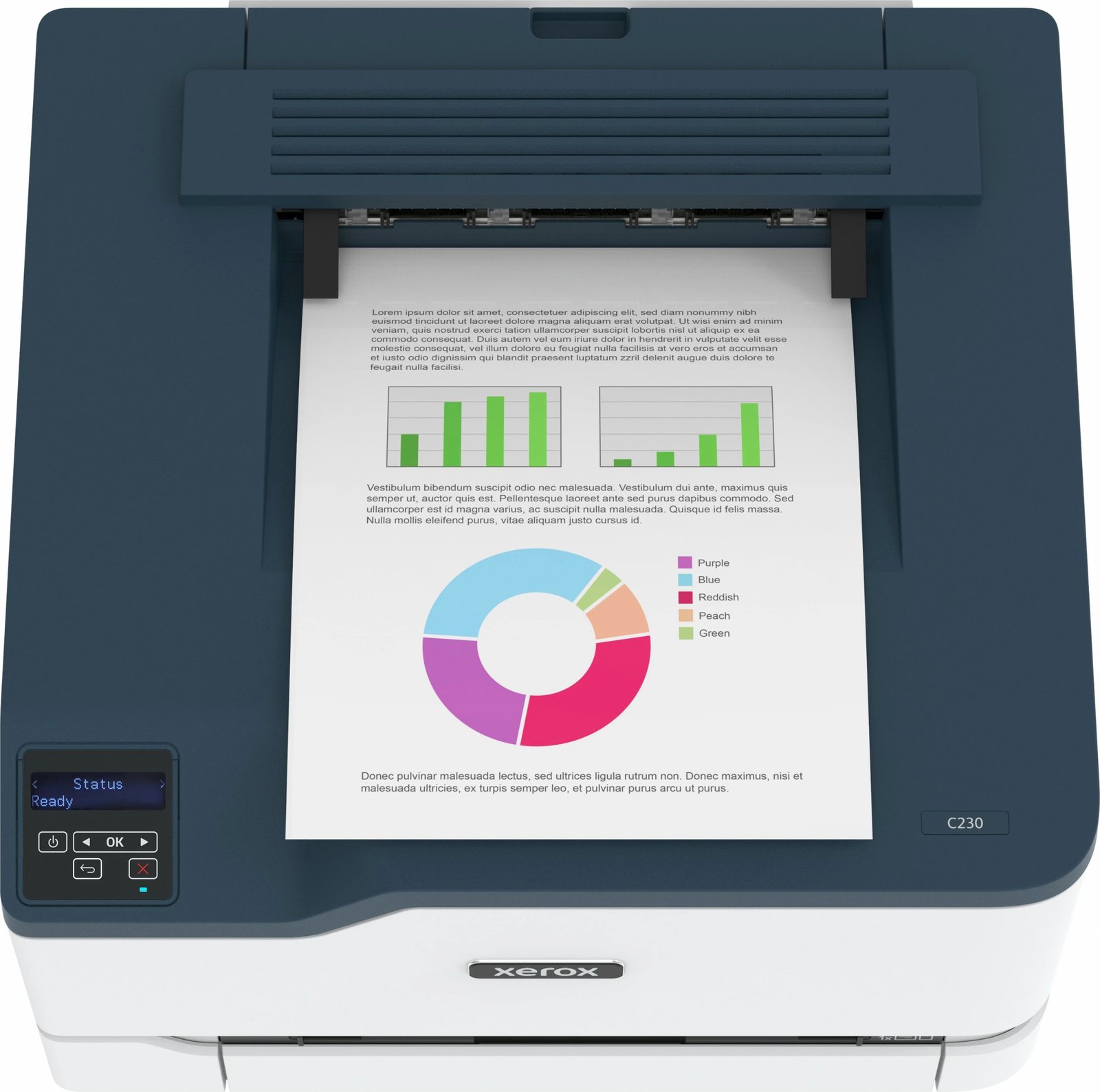 Printer lazer Xerox C230, 24 faqe/min, AirPrint, USB, LAN, WiFi, duplex