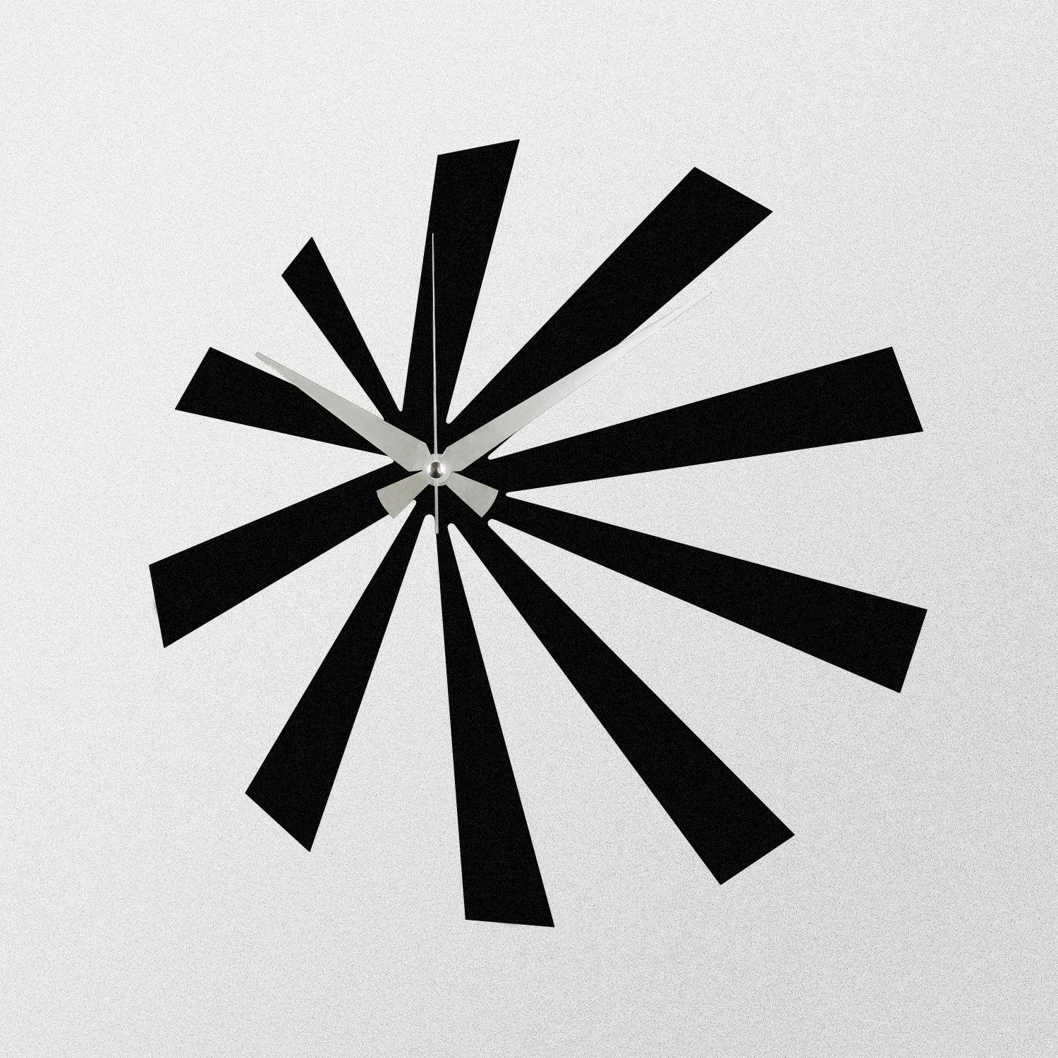 Orë muri dekorative prej metali, Wallity Enzoclock - S024, e zezë, 48x48cm