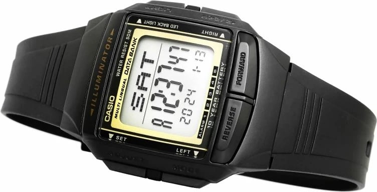 Orë dore për meshkuj Casio, e zezë