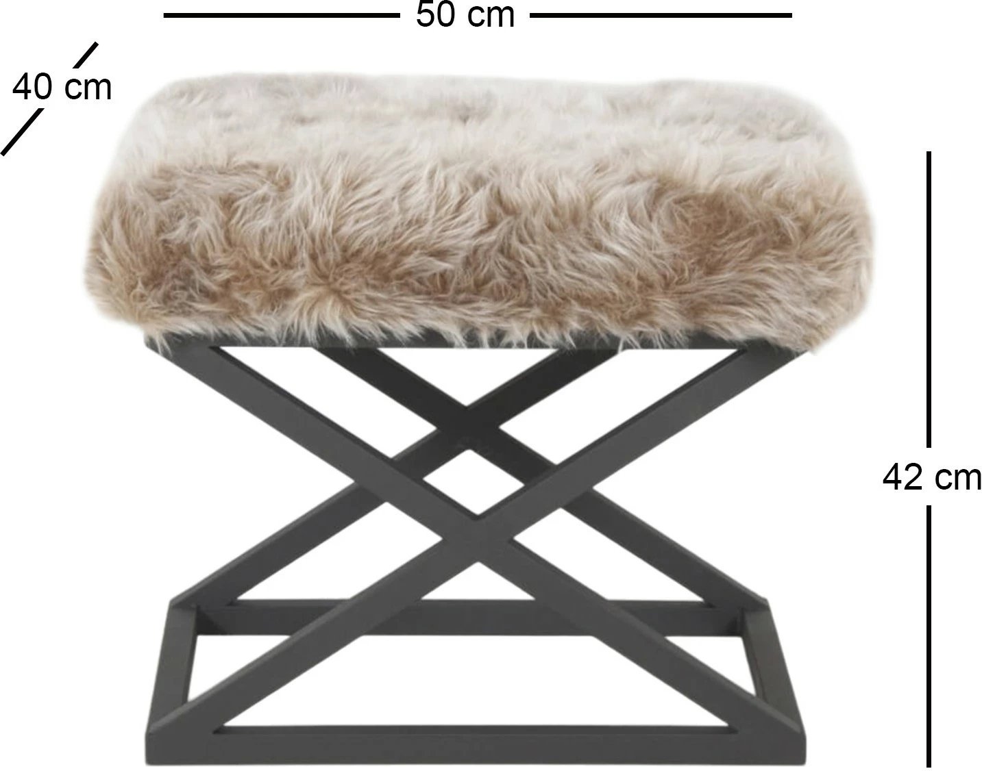 Puf Atelier del Sofa, pelush Capraz, ngjyrë e zezë dhe gri