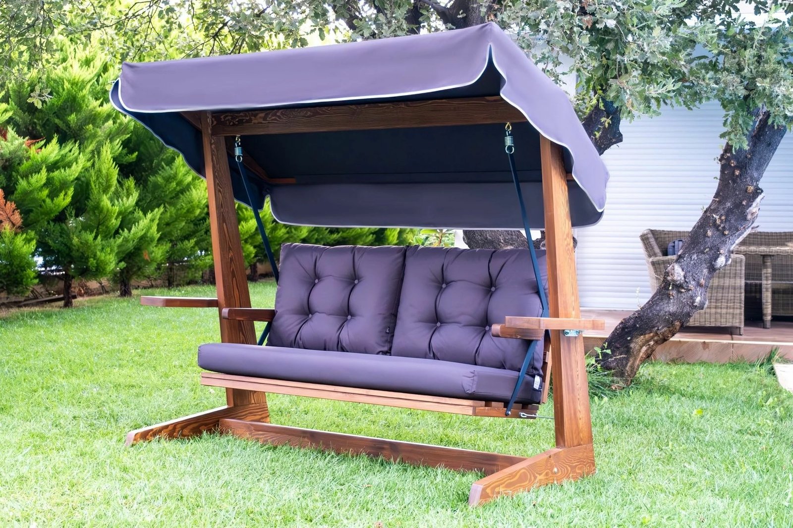 Karrige lëkundëse treshe për kopsht, Skye Decor Viva 2200, antracit