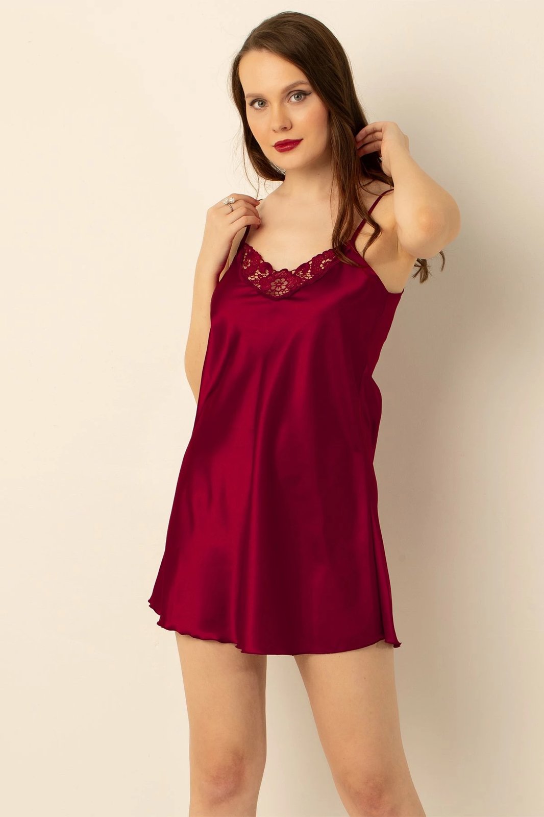 Këmishë nate Jumeon, ngjyrë e kuqe e errët, 002-000919