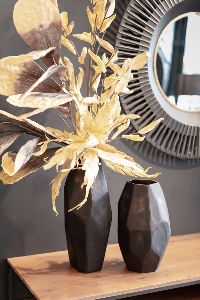 Vazo BARRY, qelq, ngjyrë çokollate, 19x19x45 cm