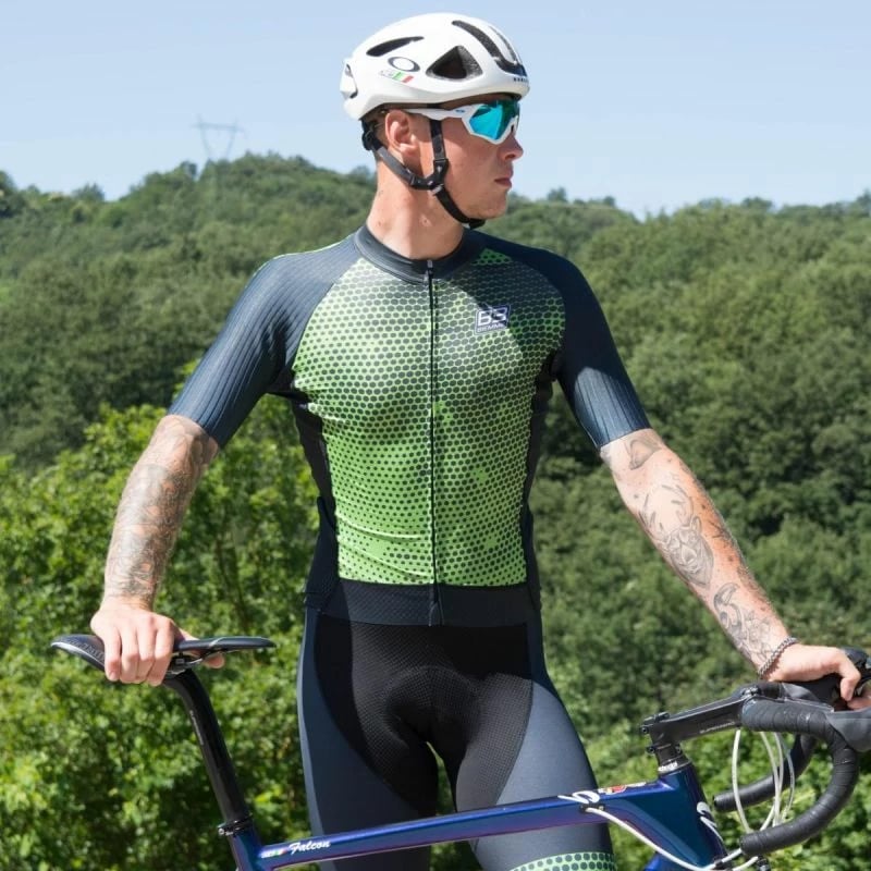 Fanellë çiklizmi Biemme, e zezë dhe e gjelbër