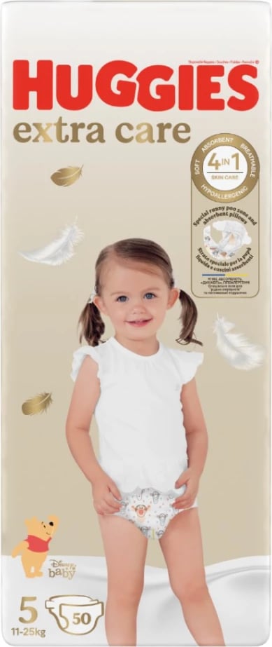 Pelena për bebe Huggies Extra Care, 50 copë