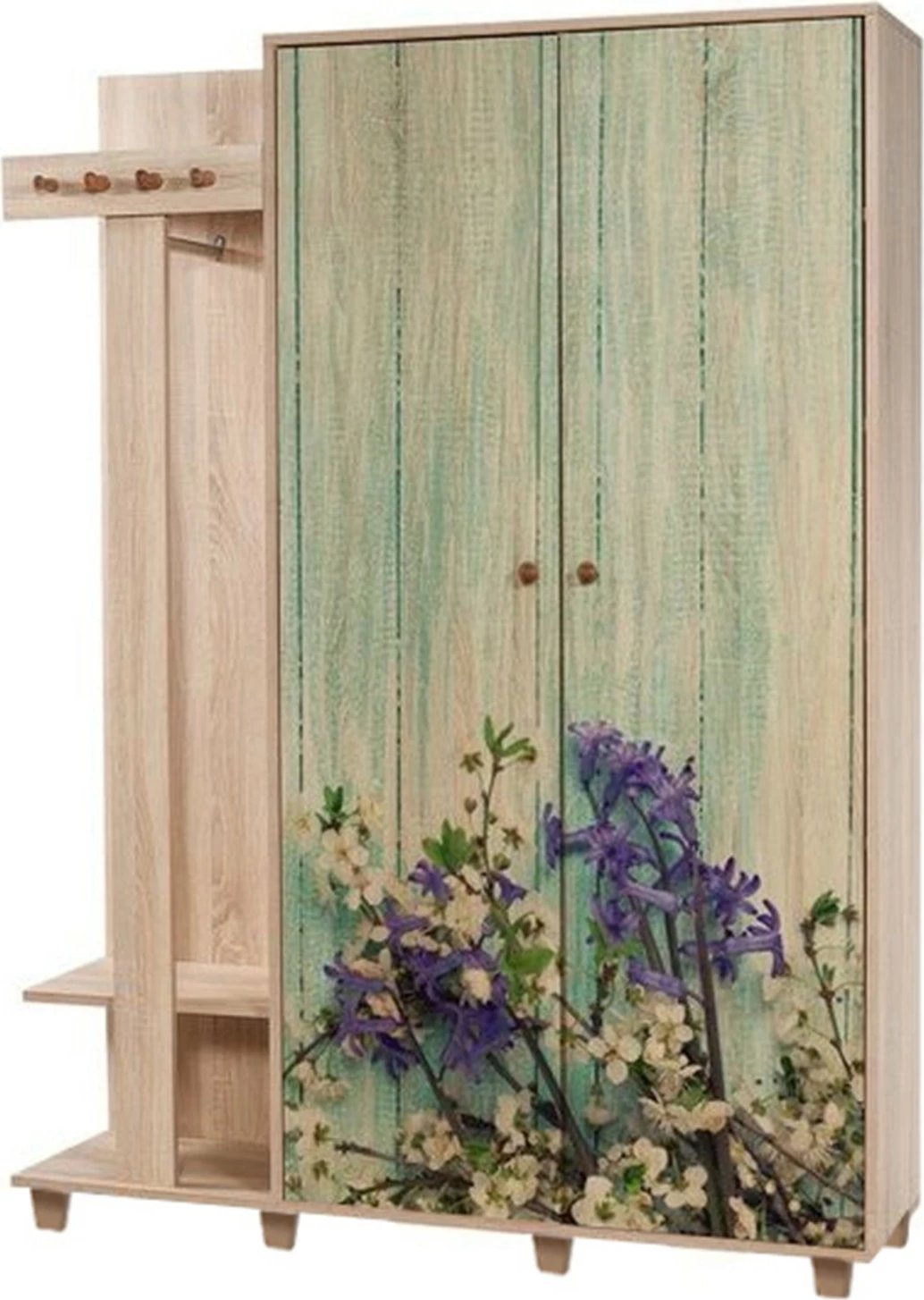 Stendë korridori Garmanto, ngjyrë lisi Sonoma, me rafte dhe varëse, 135-727