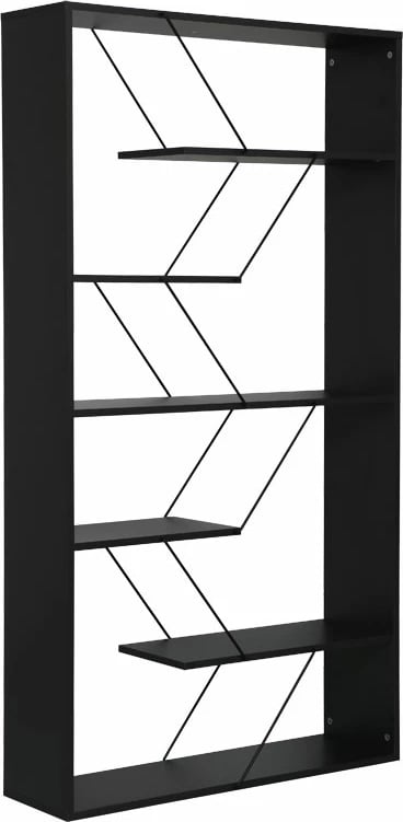 Raft librash Tars, ngjyrë gri e errët/zezë, set prej 2 copësh, 168x24x157cm