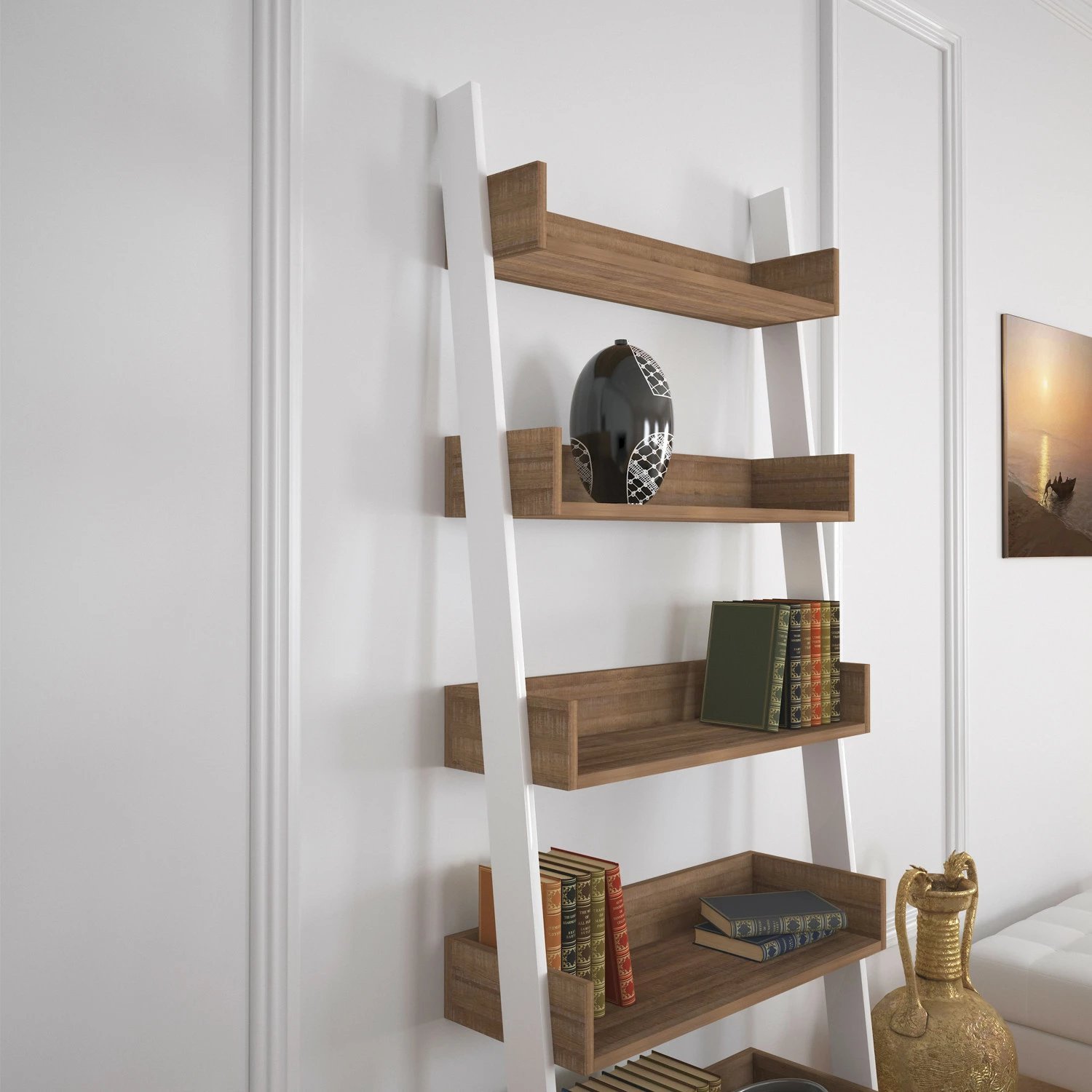 Raft librash Hanah Home, ngjyrë lisi e errët
