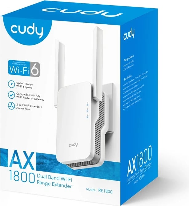 Repeater Wi-Fi Cudy RE1800, 574,1200 Mbit/s, i bardhë