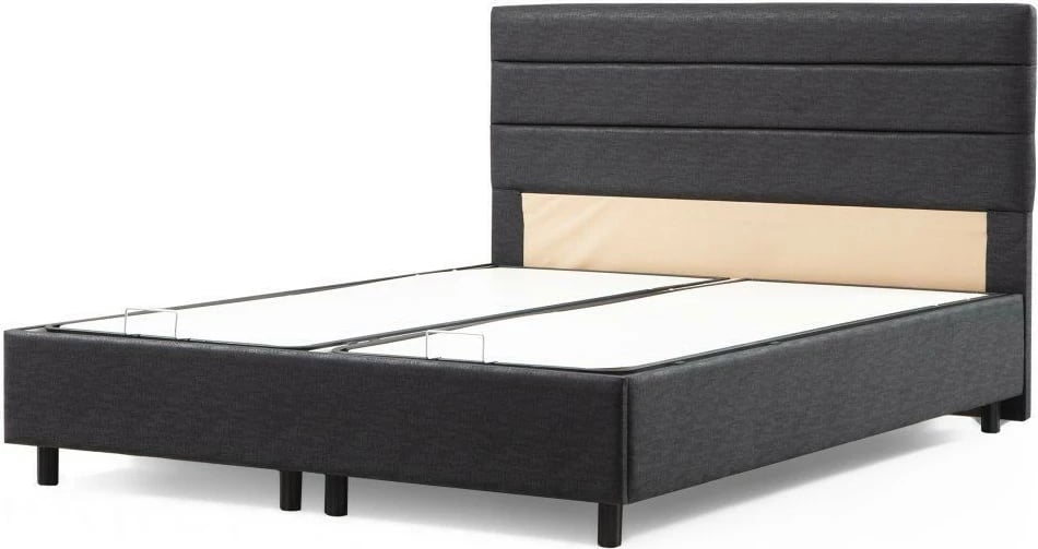 Baza dhe shtrati dopio me shpinore, ngjyrë antracit, Motya, 160x200cm