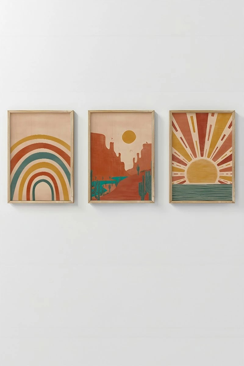 Pikturë dekorative me kornizë (3 copë), Wallity, 3Dartsohoset8