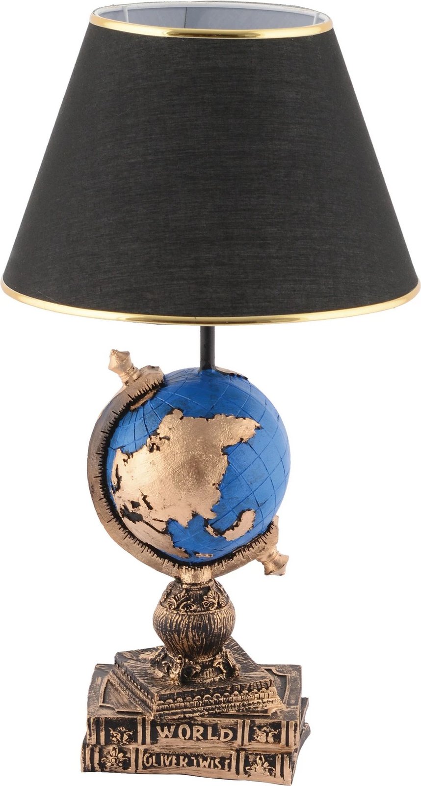 Llambë tavoline Opviq, World, e zezë, blu, ari