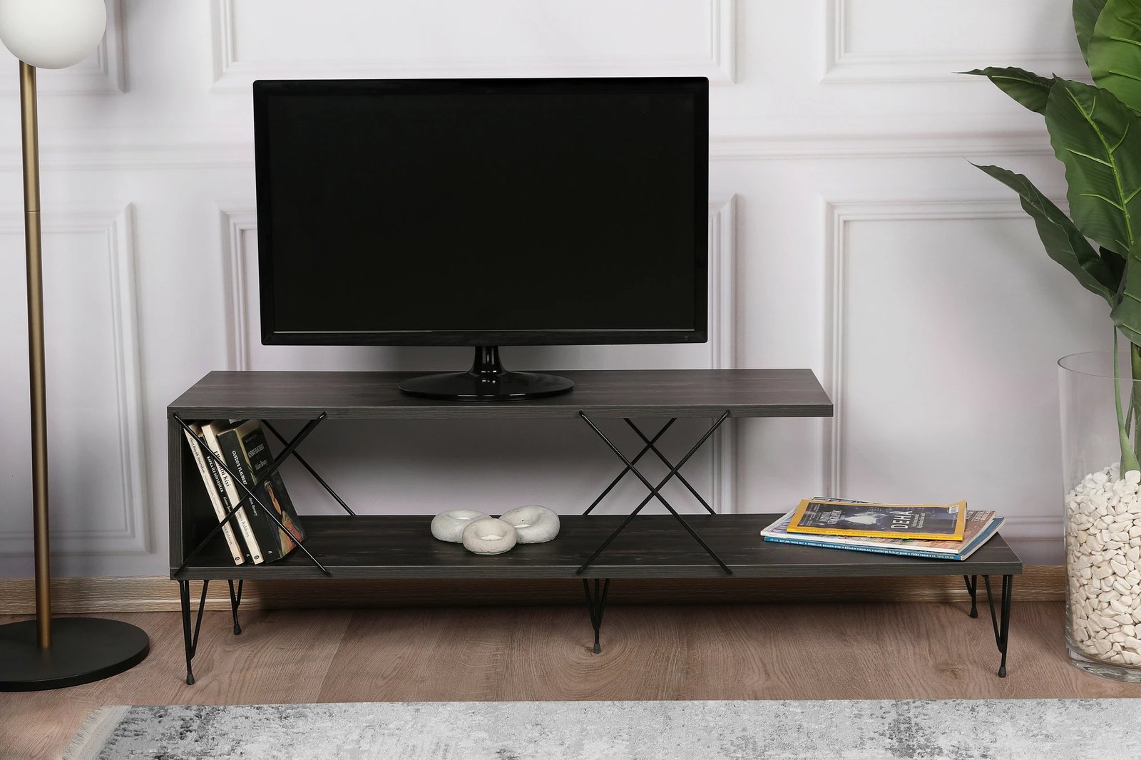 Komodë TV Hanah Home, Street, ngjyrë kafe e errët
