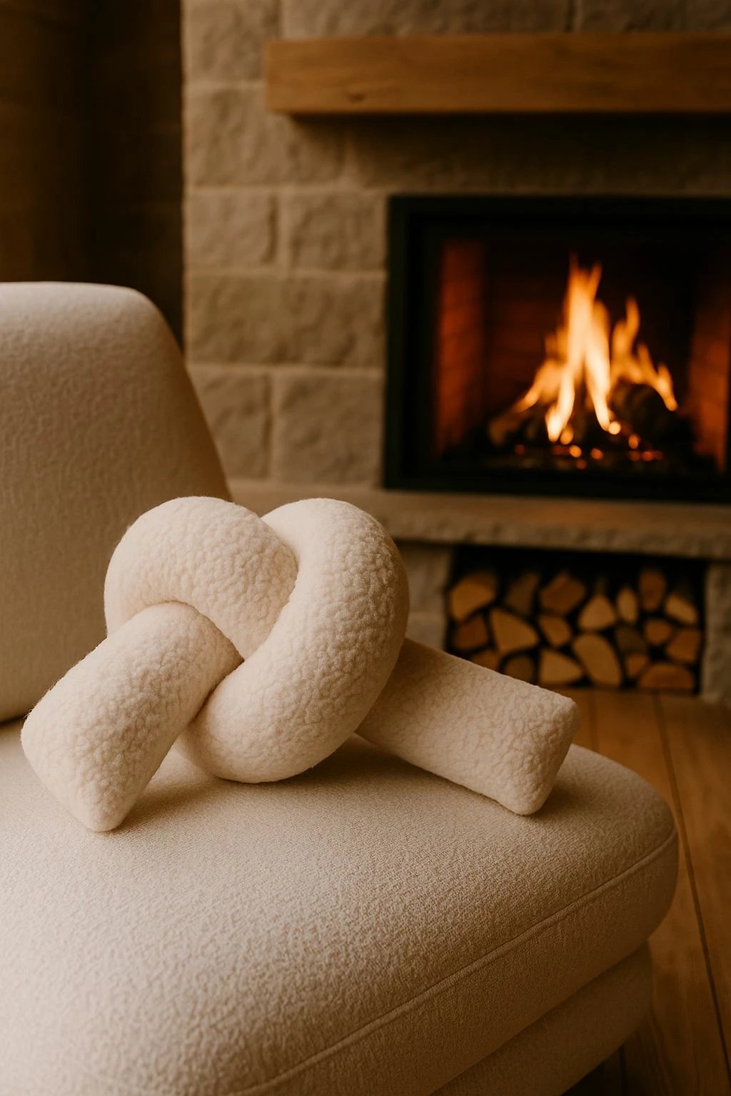 Jastëk dekorativ, model Ask Dugum, ngjyrë bezhë e çelët, 44x22x18cm