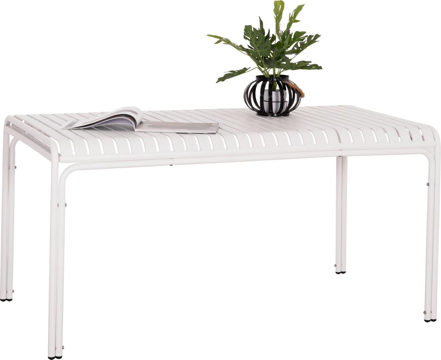 Tavolinë alumini për jashtë, ngjyrë e bardhë, RACHEL FH6339.02, 150x80x75cm