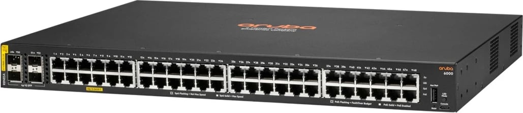 Switch Aruba 6000 48G Class4 PoE 4SFP 370W, i menaxhuar, L3