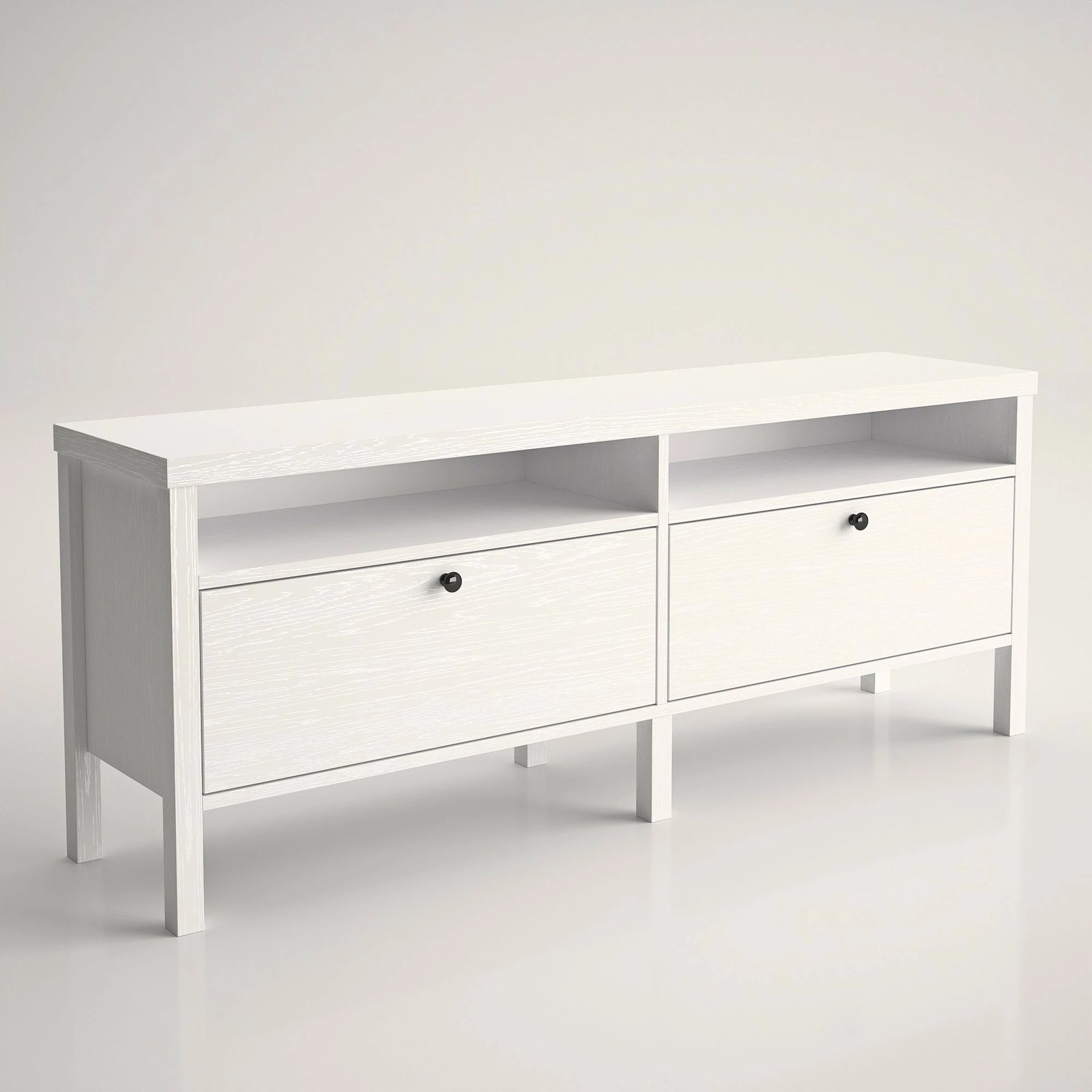 Komodë televizori, ngjyrë druri dhe e bardhë, FRN-10004