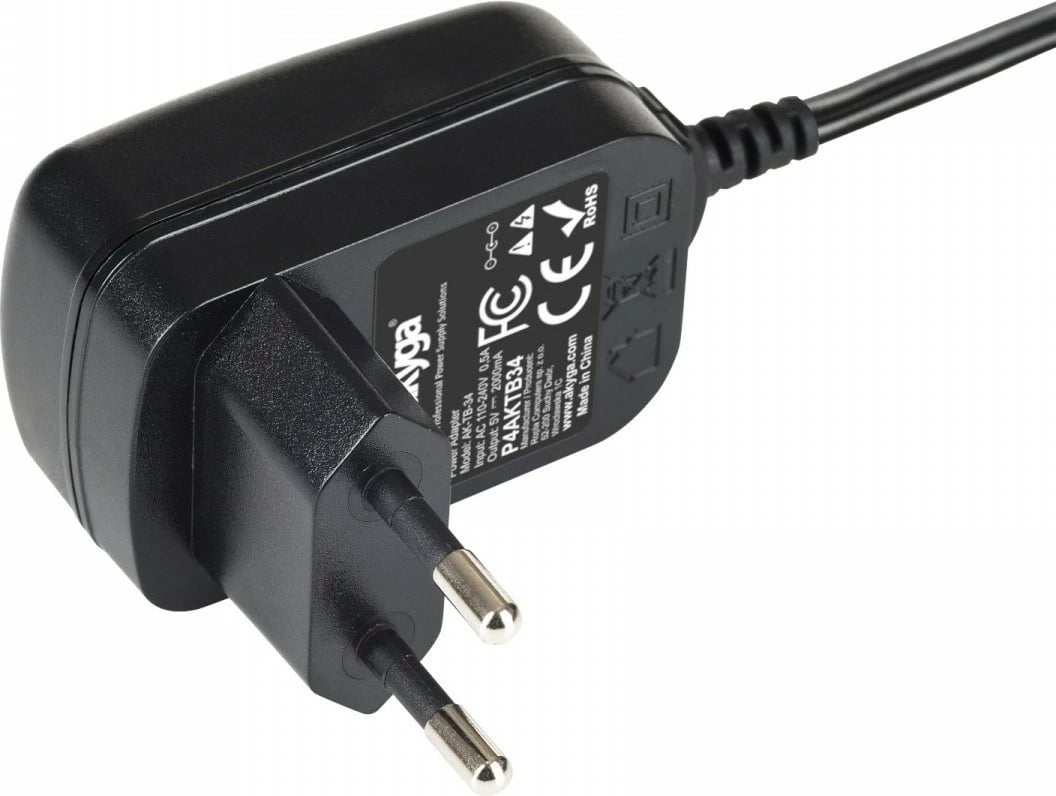 Adapter rryme muri AKYGA AK-TB-34, 5V/2A, 10W, 3.5x1.35mm, i zi