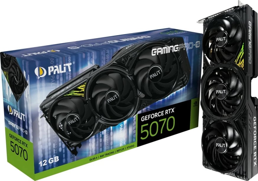 Kartelë grafike Palit RTX5070 Ti GamingPro-S 16GB GDDR7, 3xDP, HDMI, e zezë