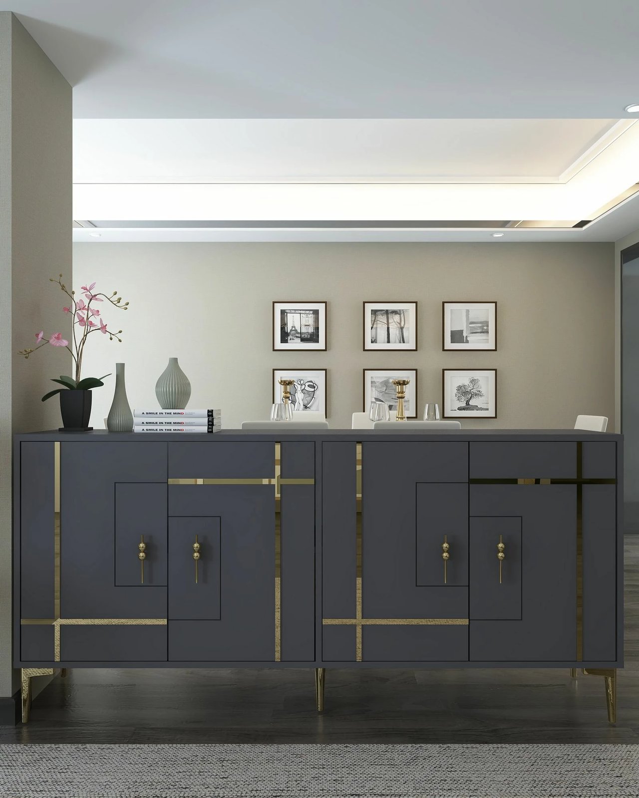 Konsol Skye Decor, antracit, ari