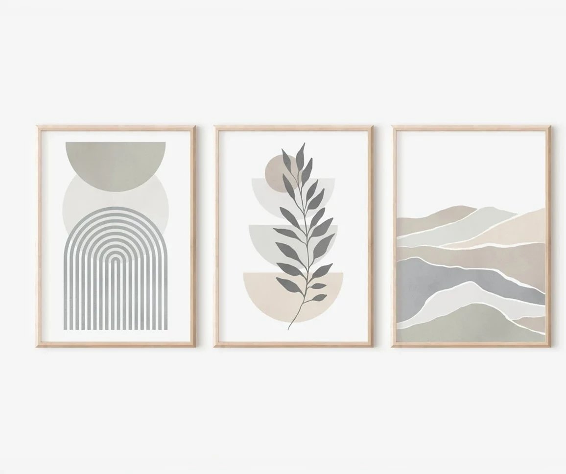 Pikturë dekorative me kornizë (3 copë), Wallity, 3Dartsohoset65